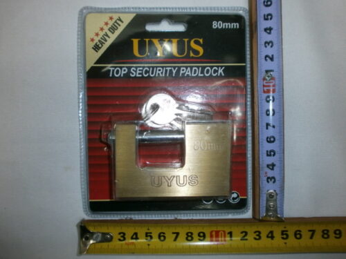 CANDADO RECTANGULAR DE BRONCE 80 MM.