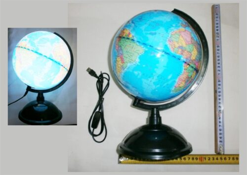 GLOBO TERRAQUEO 20 CM DIAMETRO USB C/LUZ 30CM
