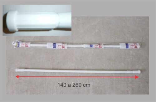 BARRAL DE CORTINA BAÑO 140 A 260 CM BLANCO
