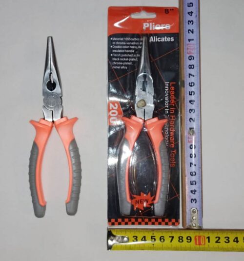 022-PINZA DE PUNTA 8" DE LUJO ACERO 65